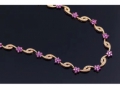 【第124期】18K金粉色蓝宝石镶钻项链
